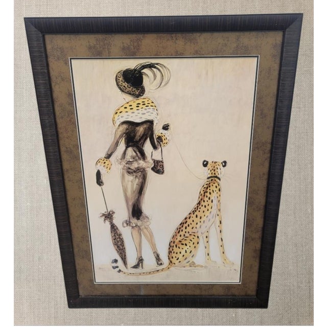 Black Framed Leopard Elegant Cosmopolitan Fashion Ladies Prints Wall Art- A Pair For Sale In West Palm - Image 6 of 13