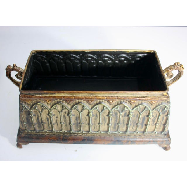 Vintage Gothic Revival Lidded Box With Ornate Embossed Detailing For Sale - Image 9 of 9
