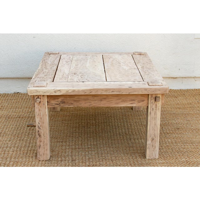 Bleached Teak Coastal Rustic Coffee Table For Sale - Image 12 of 18