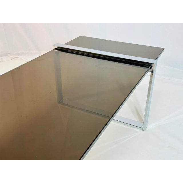1960s Chrome & Smoked Glass "Box" Coffee Table by Charles Hollis Jones For Sale - Image 9 of 12