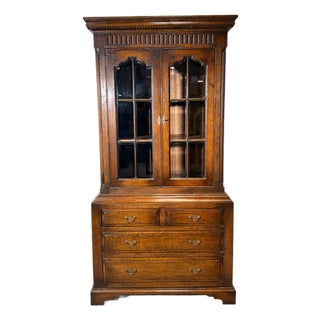 New England Oak Housekeepers Cabinet For Sale