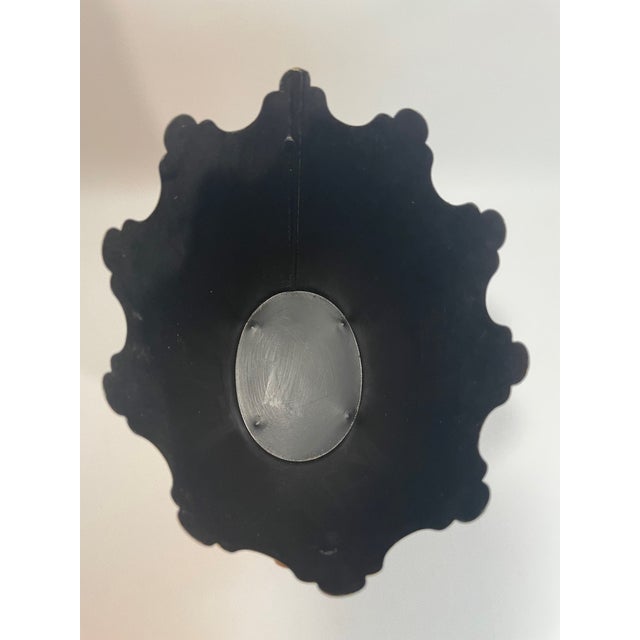 Tall Vintage French Tole Cachepot With Monteith Rim For Sale - Image 11 of 14