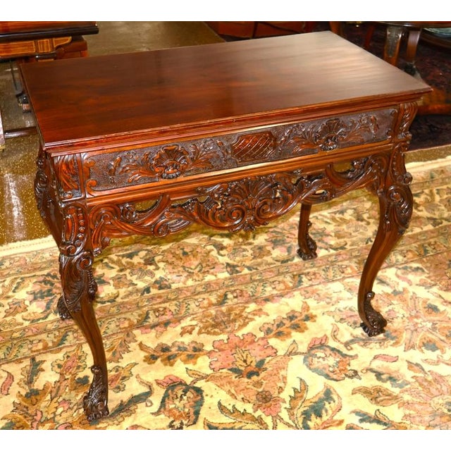 1920s Early 20th Century Carved Mahogany English Georgian Style Buffet Server For Sale - Image 5 of 11