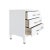Worlds Away Matthew Izzo Home Amber White Linen Side Table With Acrylic and Antique Brass Drawer Pulls For Sale - Image 4 of 8