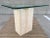 Artedi Brass-X Pedestal Glass End Table in Polished Travertine Italy For Sale - Image 13 of 13