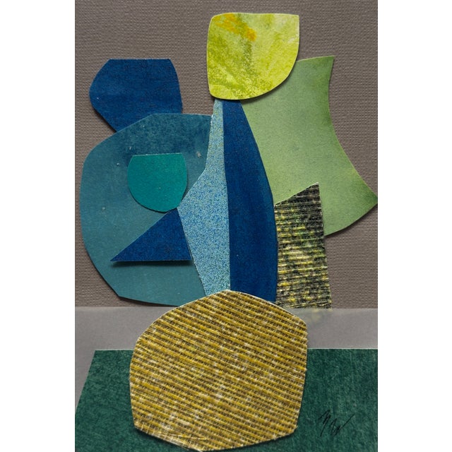 Blue "Petal 3" Original Mixed-Media Collage on Paper by Zac Woodiel For Sale - Image 8 of 10
