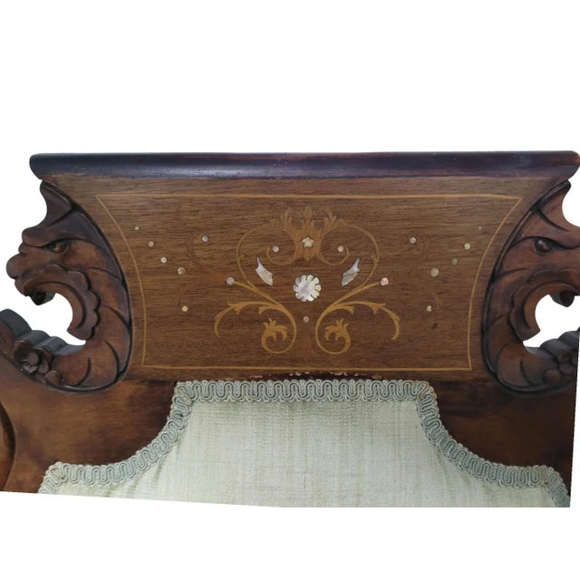 Late 19th Century Antique Victorian Renaissance Revival Parlor Armchair, C. 1880 For Sale - Image 5 of 16