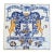 Dutch Delft Blue and White Porcelain Tile With Heraldic Coat of Arms For Sale