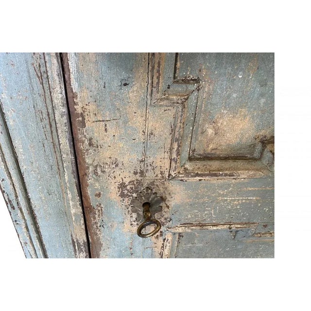 Late 18th Century Italian 18th Century Light Blue Painted Cabinet For Sale - Image 5 of 13