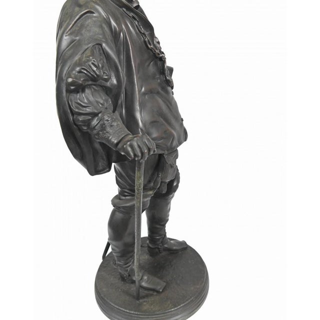 Bronze Statues Rubens and Van Dyck by Jean Jules Salmson, Set of 2 For Sale - Image 10 of 13
