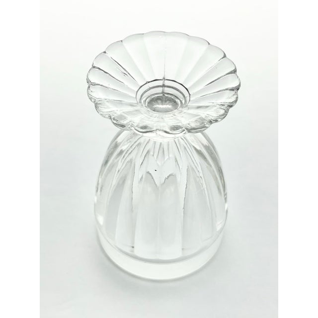 Glass 1970s Vintage Clear Ribbed Footed Juice Tumbler Glasses - Set of 8 For Sale - Image 7 of 7