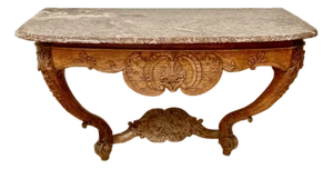 French Louis XV Carved Console With Marble Top, Circa 1750