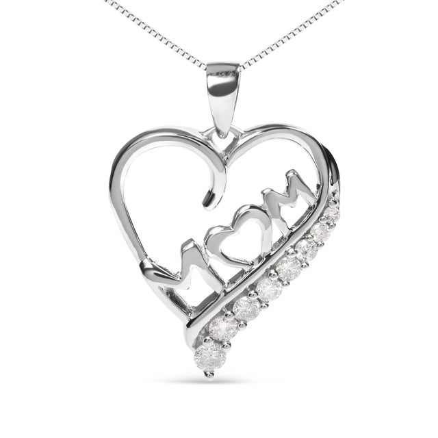 Celebrate the love and bond with your mother with this stunning pendant necklace. Expertly crafted with .925 sterling...