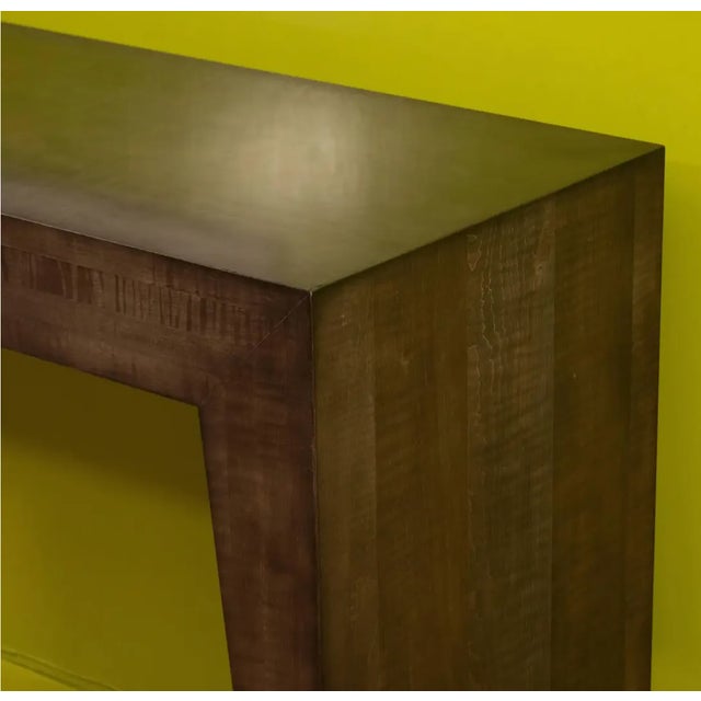 Maple Console With Metal Bottom For Sale - Image 4 of 7