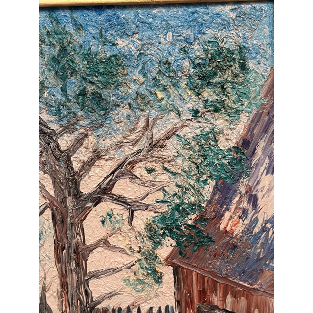Mid-Century Modern Stig Allan, House on Söderåsen, 1950s, Oil Painting on Canvas, Framed For Sale - Image 3 of 13