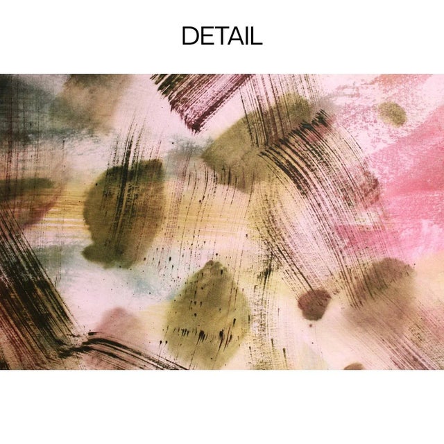 Jigsaw | Large Pink & Green Abstract Painting on Canvas | Mel Rea For Sale - Image 4 of 8