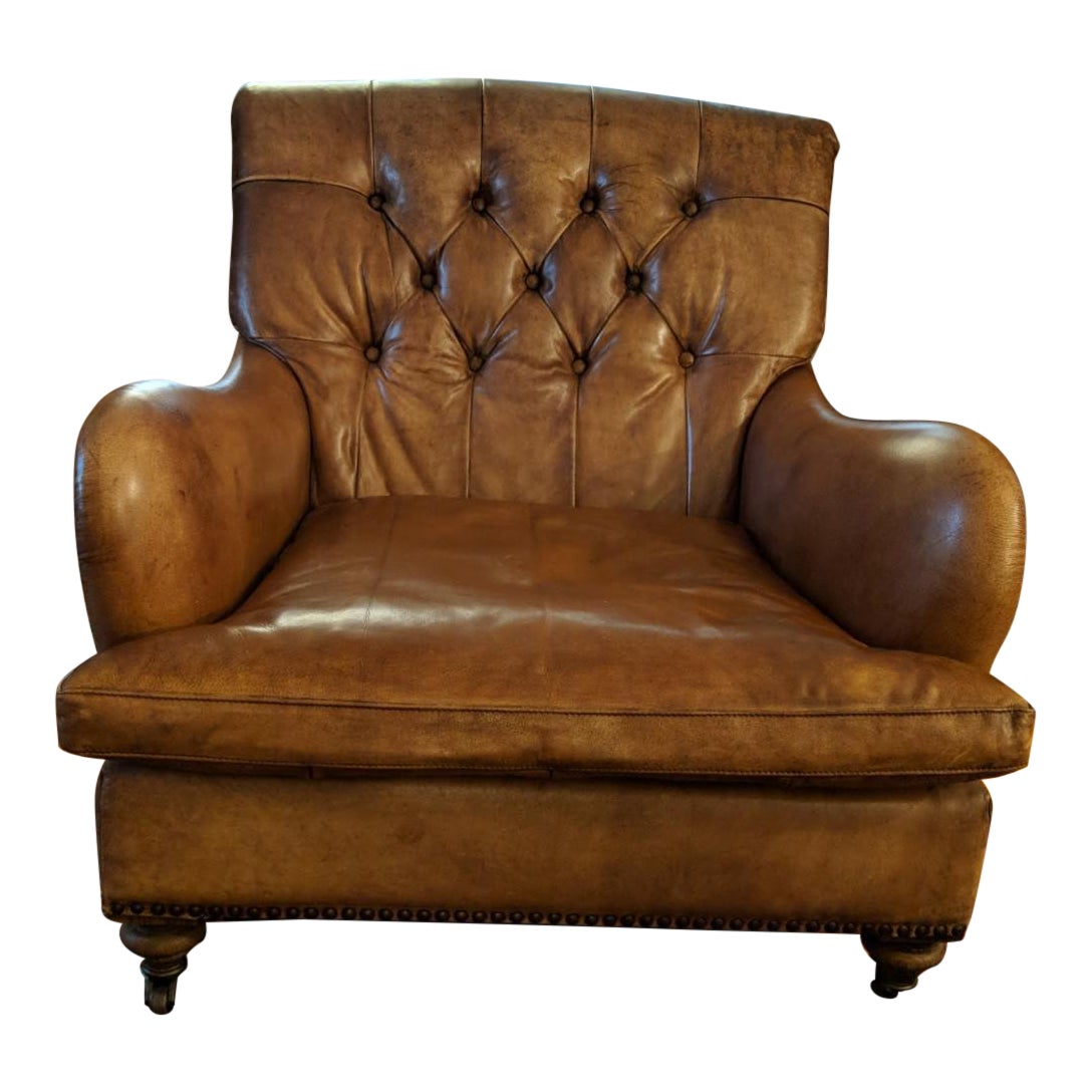 Restoration Hardware Carlton Leather Club Chair Chairish