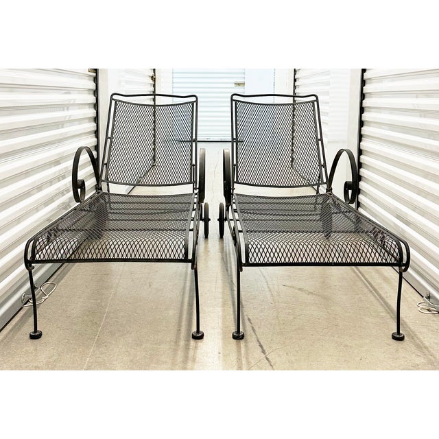 Wrought Iron Outdoor Chaise Lounges Set of 2 Chairish