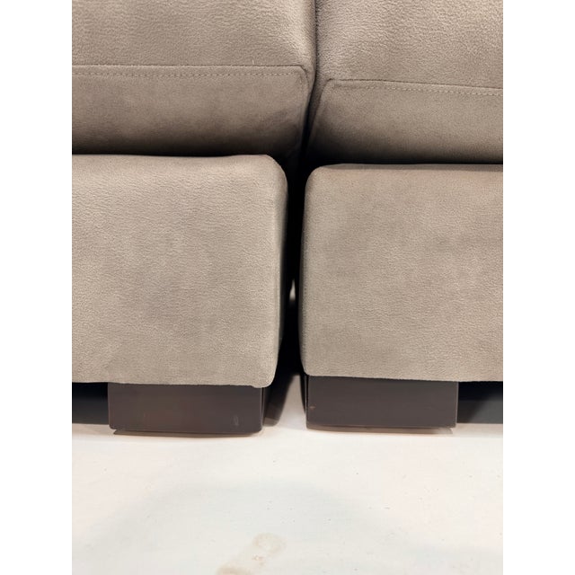 Paladin 3-Piece 6-Seater Taupe Microfiber Sectional For Sale - Image 9 of 10