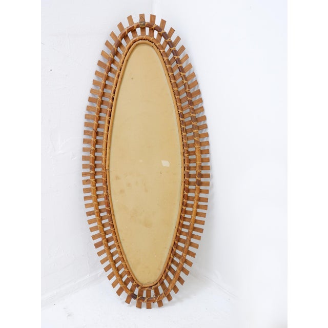 Italian Bamboo Mirror in the style Olaf Von Bohr, 1960s For Sale - Image 10 of 15