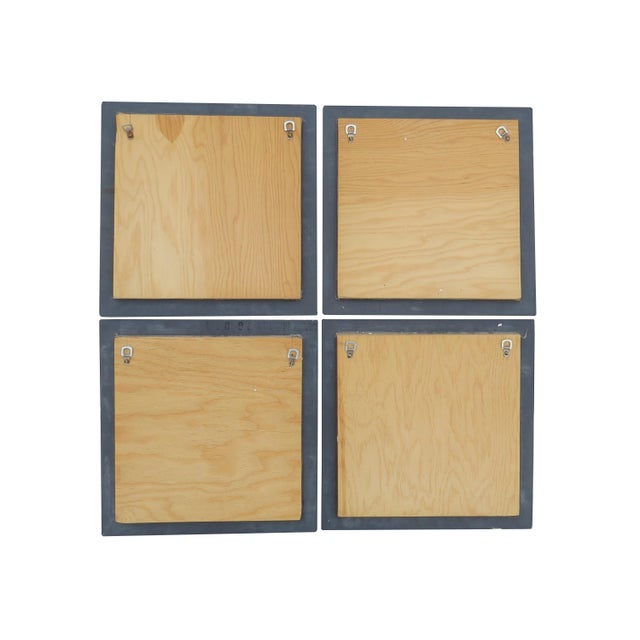 Brown Vintage Art Deco Inspired 4-Piece Mirror For Sale - Image 8 of 8