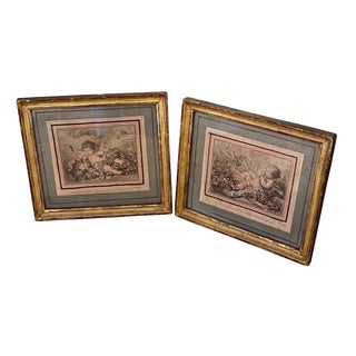 Gilles Demarteau, 18th Century, Engravings, Set of 2 For Sale