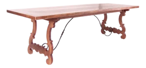 Spanish Revival Oak Dinning Table from Bergier Art