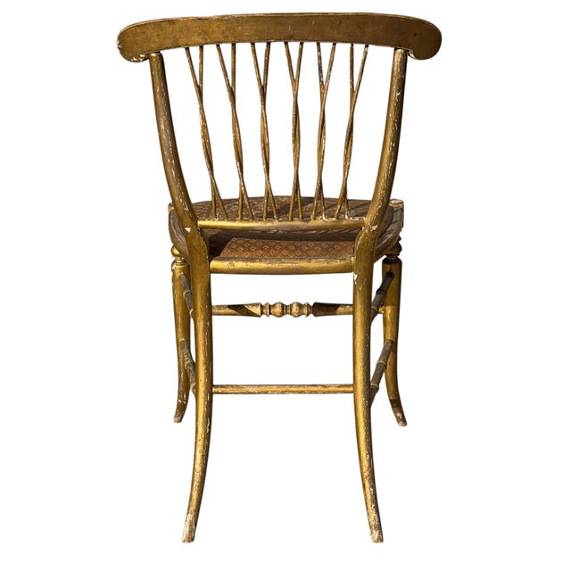 French Antique French Giltwood Twig Ballroom Chair For Sale - Image 3 of 5