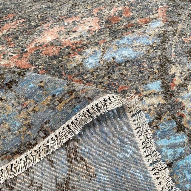 Abstract Handwoven Modern Abstract Are Rug 6x9 For Sale - Image 3 of 9