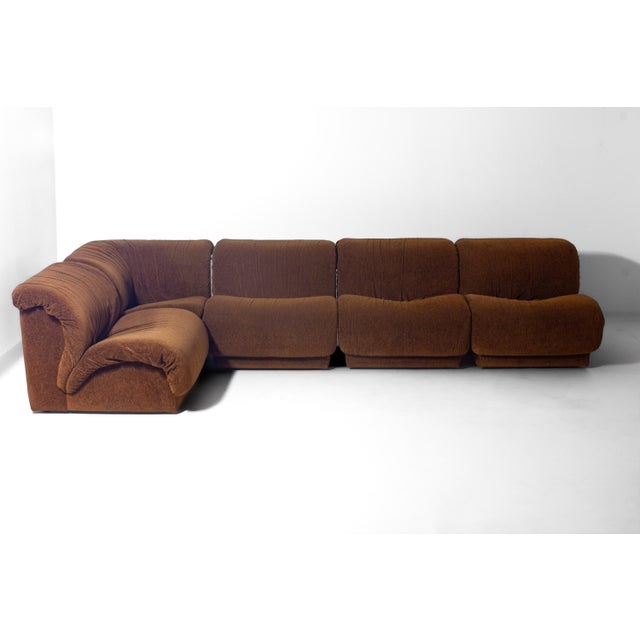Modular Sofa in Rust Brown Velvet from Doimo, 1970s, Set of 5 For Sale - Image 14 of 17