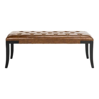 Tyler Bench in Black & Saddle For Sale