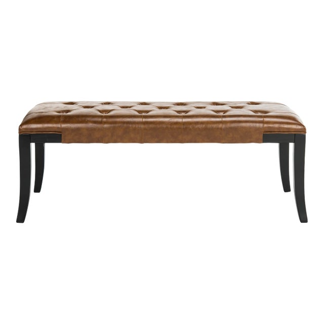 Tyler Bench in Black & Saddle For Sale
