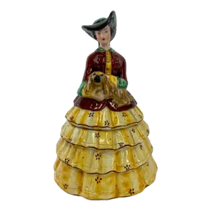 Antique Hand Painted Staffordshire Figural Tea Biscuit Jar Made in England - Circa 19th Century