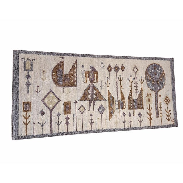 Beige Handwoven Tapestry in Wool by Eva Nemeth, Hungary, 1960s For Sale - Image 8 of 8