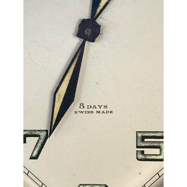 1920s Swiss 8-Day Windup Art Deco Clock With Malachite Features, Onyx Base For Sale In San Francisco - Image 6 of 6