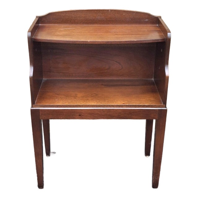 Mid 20th Century Tiered Mahogany Bedside Table Nightstand For Sale