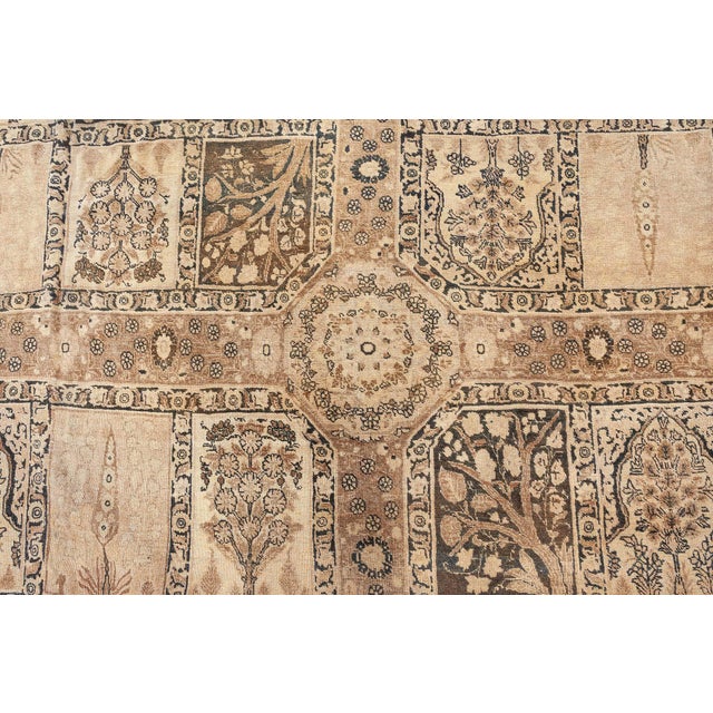 Persian Authentic Persian Tabriz Botanic Handmade Wool Carpet For Sale - Image 3 of 6