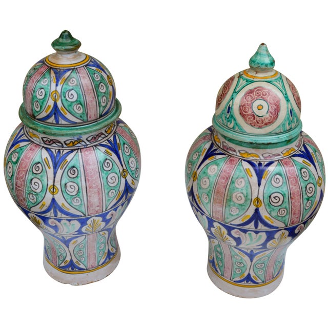 Antique Andalusian Ceramic Vases- S/2 For Sale - Image 4 of 13