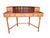 Late 20th Century Vintage Faux Bamboo Tortoise Finish Rattan-Style Writing Desk With Gallery Back and Storage Drawers For Sale - Image 5 of 15