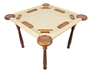 Game Table in Walnut and Leather from Valenti, Spain, 1990s