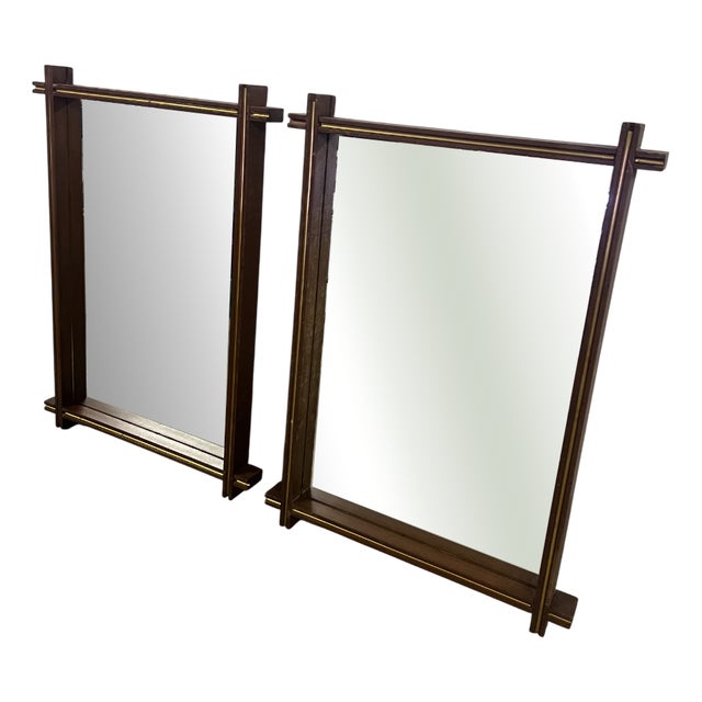 Wooden Wall Mirrors, 1960s, Set of 2 For Sale