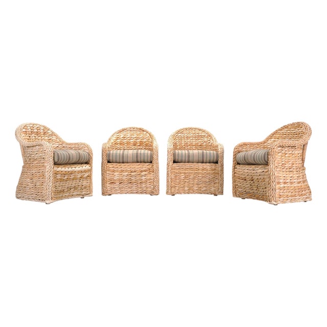 Set of Four Ralph Lauren Style Joshua Tree Dining Armchairs For Sale