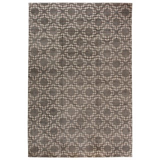 Modern Geometric Tibetan Silk Rug in Art Deco Style by Doris Leslie Blau For Sale