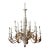 1970s Italian 18-Light Carved Wood & Gilt Metal Chandelier For Sale