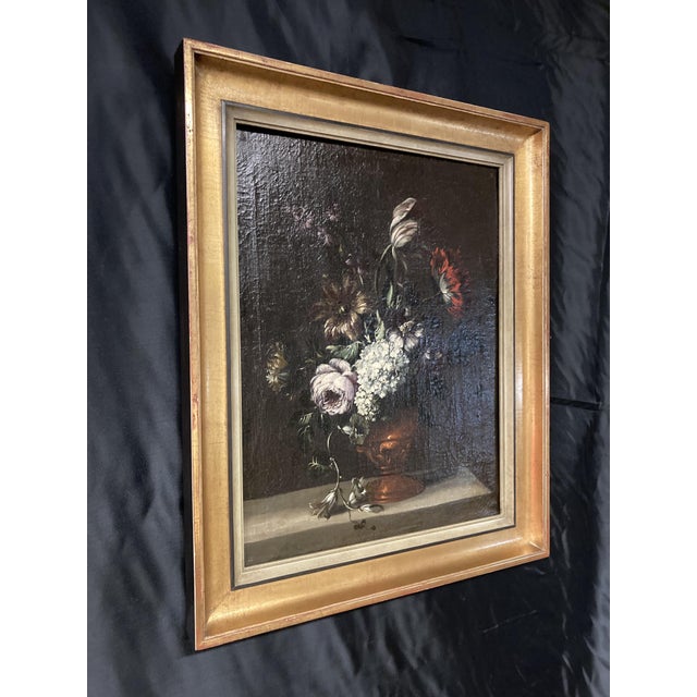 Northern School Artist, Still Life with Bouquet, Oil on Canvas, Framed For Sale - Image 15 of 18