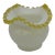 Vintage Fenton Milk-Glass Crimped Ruffled Amber Yellow Edge Rose-Bowl Vase For Sale