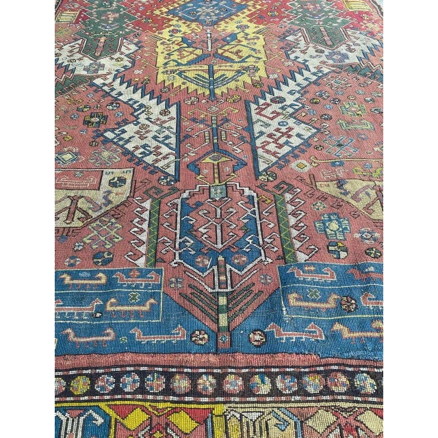 Antique Caucasian Needlepoint Embroidered Rug For Sale - Image 16 of 18