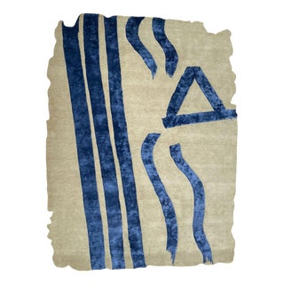 Hand-Knotted Talisman Tattoo Rug in Wool and Bamboo by Dinodo Studio For Sale
