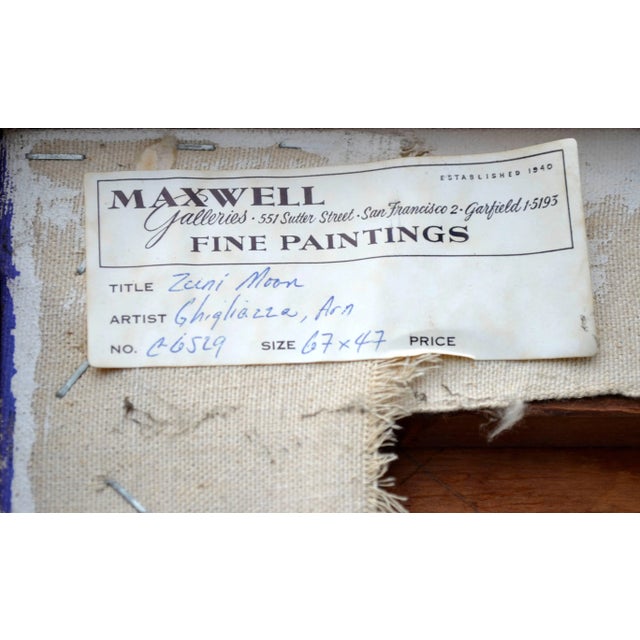 1970s Arn Ghigliazza "Zuni Moon" Minimal Abstract Acrylic on Canvas 1971 For Sale - Image 5 of 6