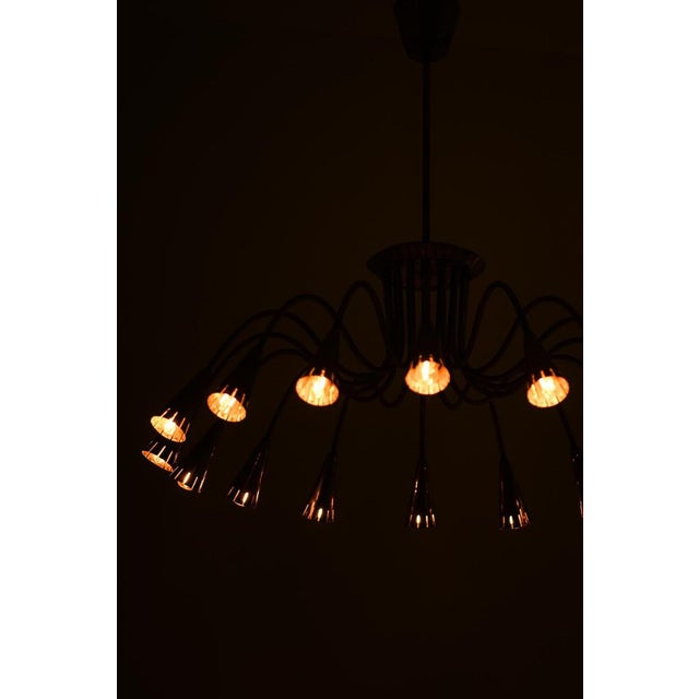 Gold Ceiling Lamp with Conical Brass Shade from Harald Notini, 1950s For Sale - Image 8 of 10